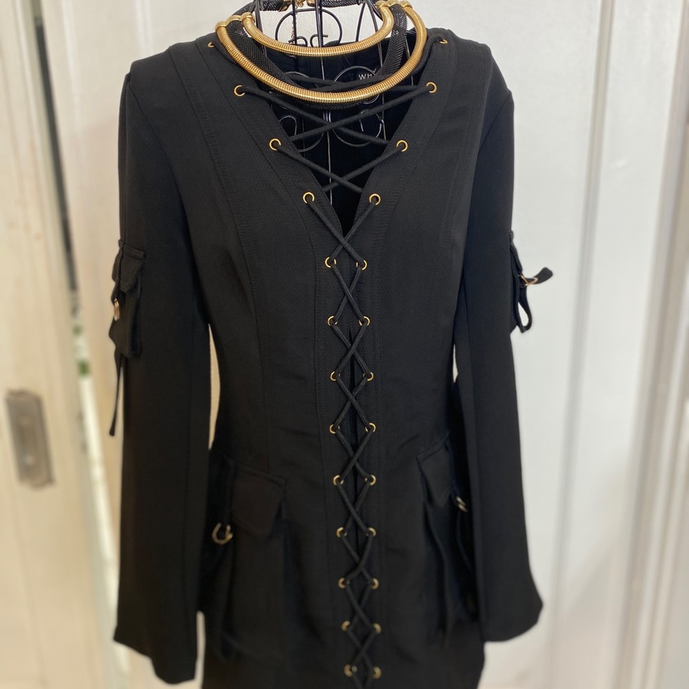 Blk Mini Jacket Style Dress